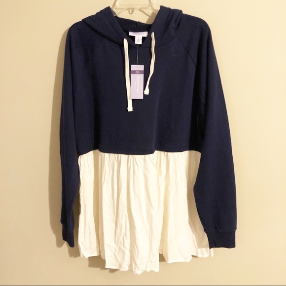 Motherhood Maternity Navy Hooded Sweatshirt - Picture 2 of 10
